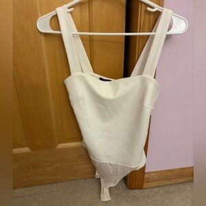 Lulus square neck bodysuit ivory